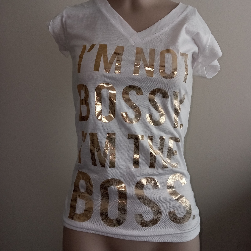 Im not bossy im the boss graphic print tee v neck tshirt size medium